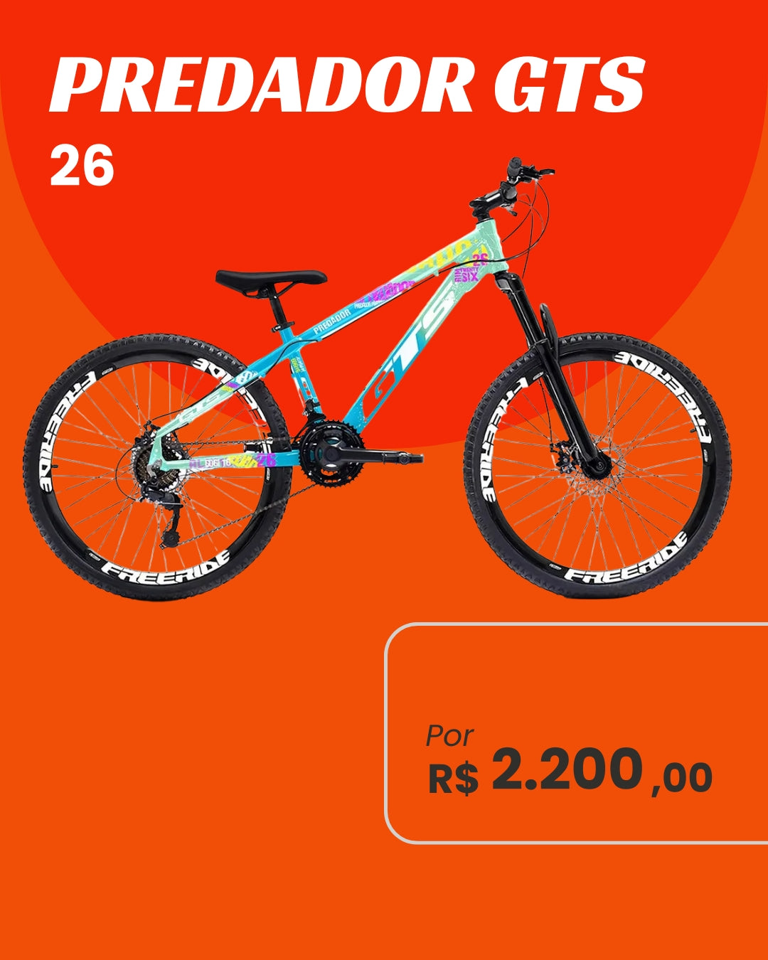 Bicicleta Predador GTS Aro 26 Freeride