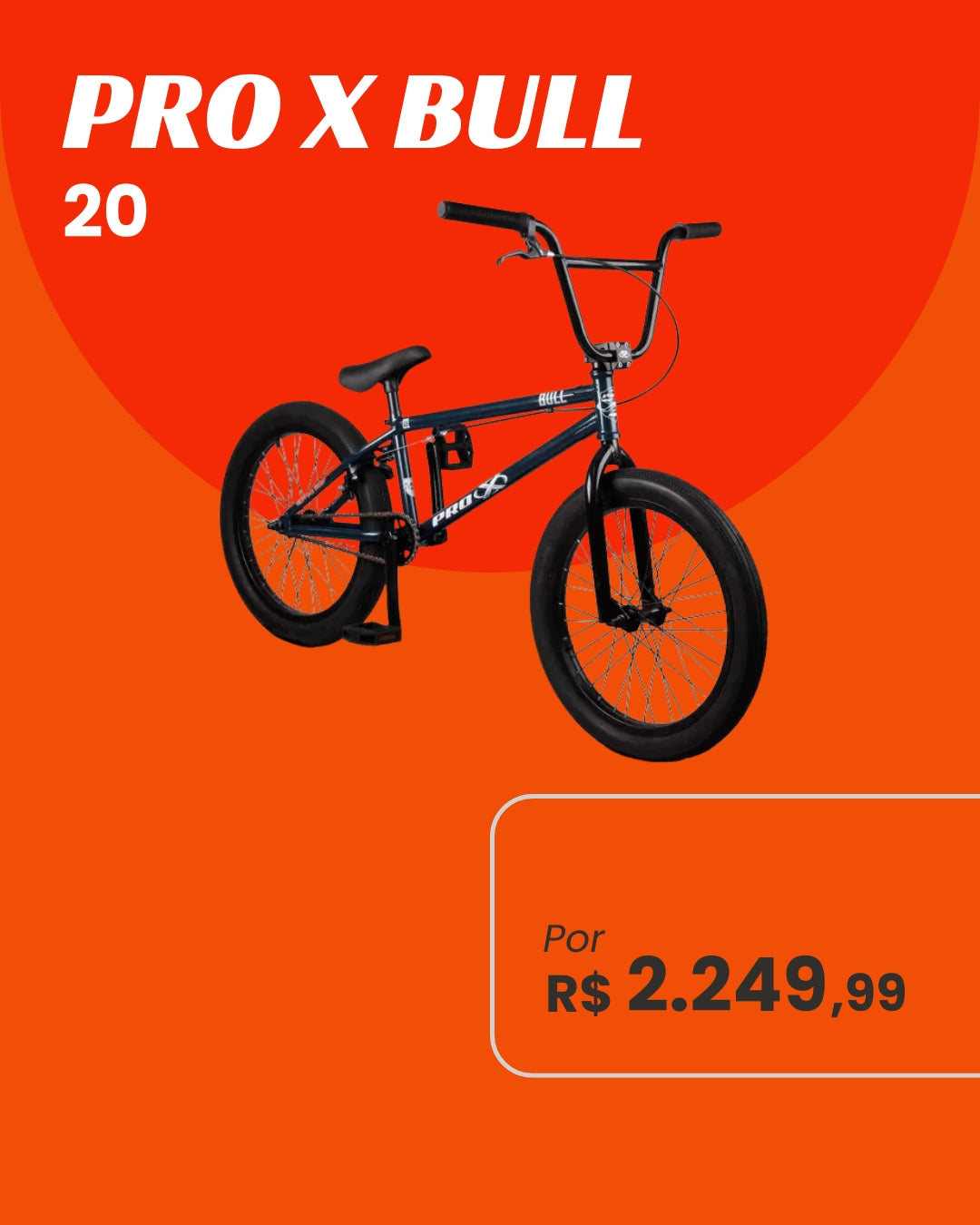 Bicicleta Pro X Bull Aro 20 BMX Alumínio Juvenil