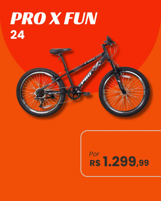 Bicicleta Pro X Fun Aro 24 21V Freio a Disco