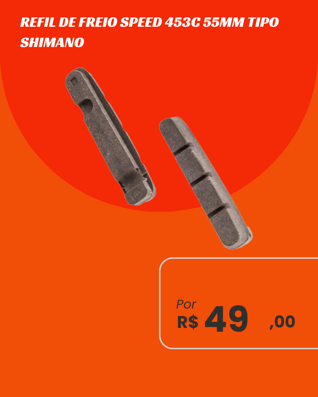 Refil de Freio Speed Baradine 453C 55mm Tipo Shimano - Par