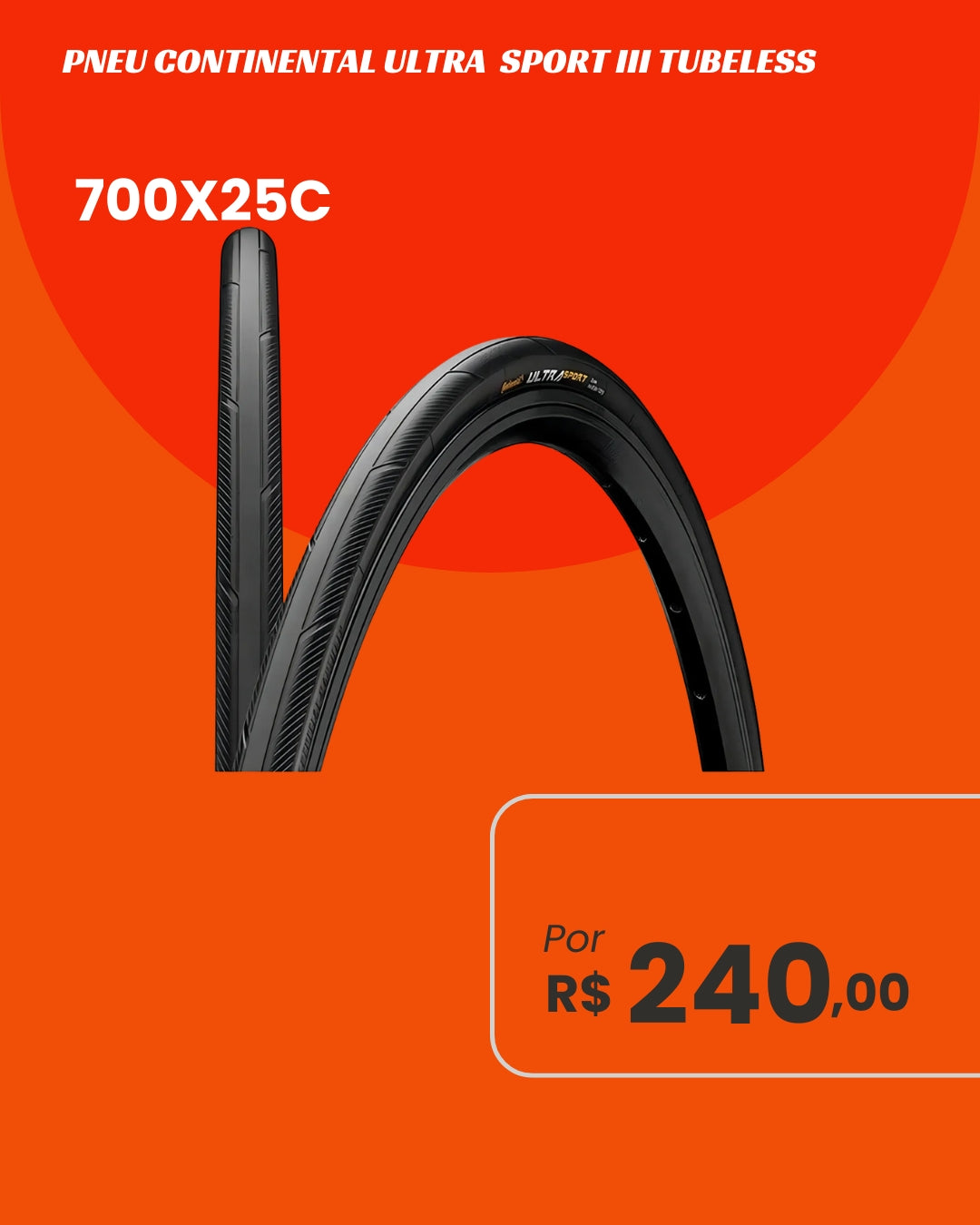 Pneu Continental Ultra Sport 3 Tubeless 700x25C - Performance e Durabilidade