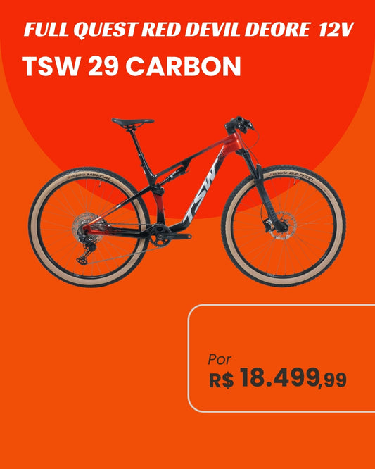 Bicicleta TSW Full Quest Red Devil 12v: Domine as Trilhas com Performance de Elite